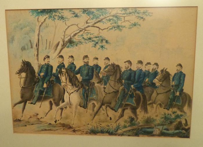 Henri Lovie original watercolor at Battle of Shiloh