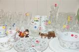 Glassware and China serving pieces