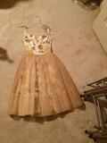 1950's dress with attached organdy  overskirt 