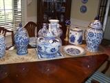 Dining Room Table $600  More Blue and White $10-$65