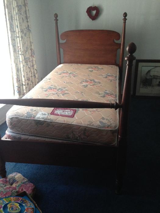 Antique walnut twin bed, mattress not included