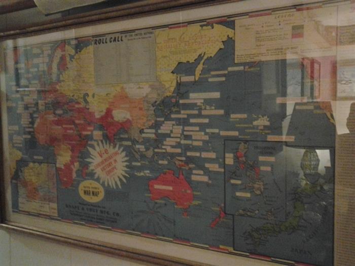 Framed map showing all the battles