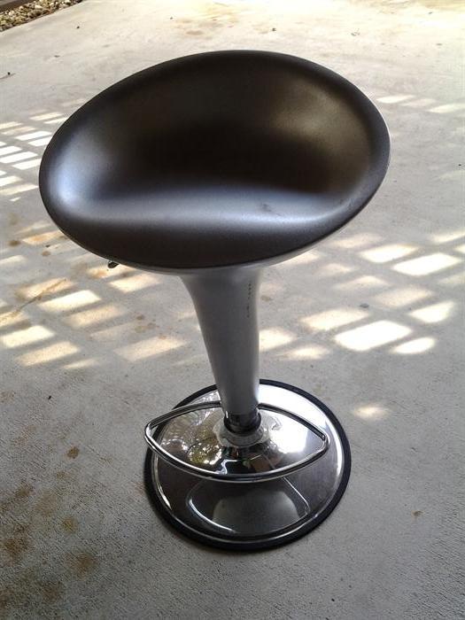 One of three Silver Tone bar stools
