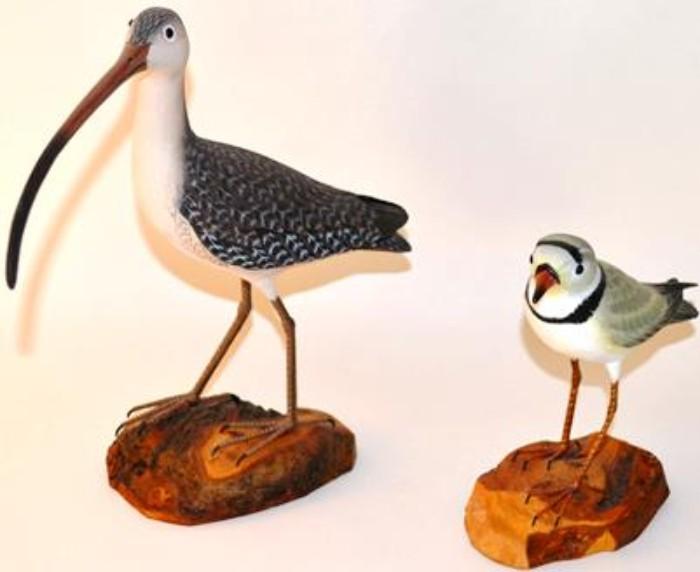 Carved shorebirds - one Piping Plover