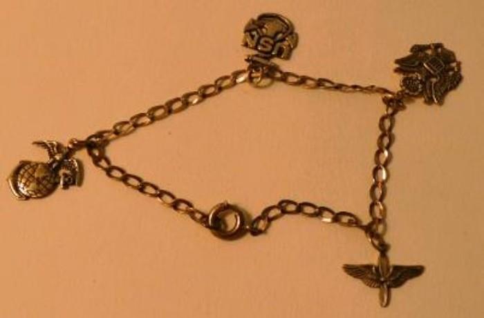 Navy charm bracelet
