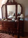 cherry dresser with mirror