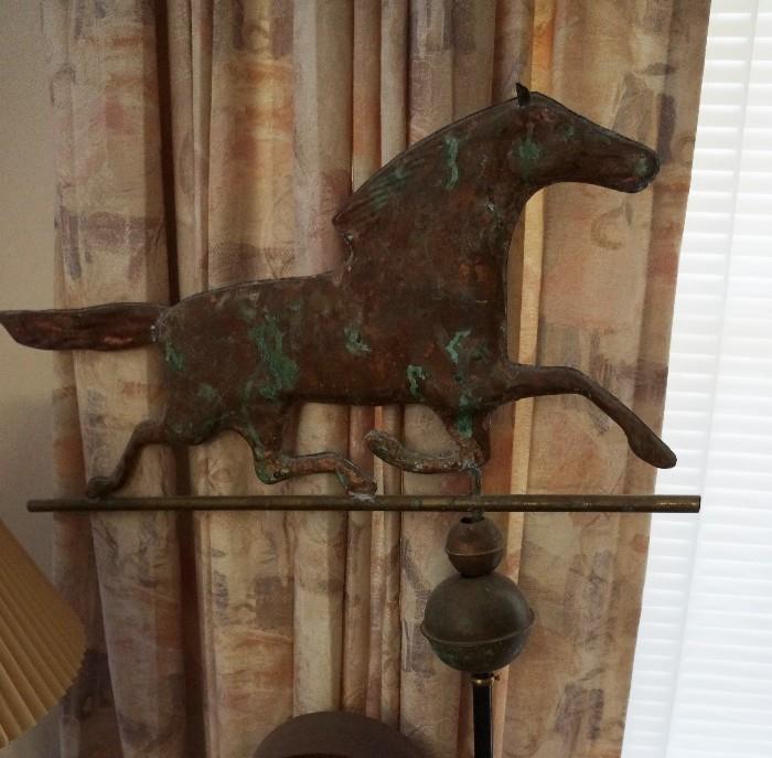 Antique copper weather vane