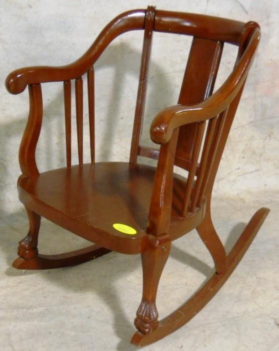 Claw foot barrel rocking chair