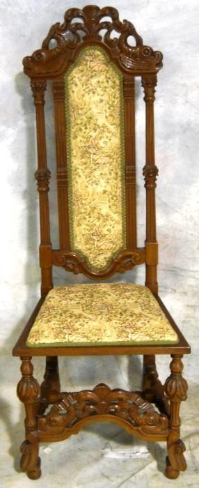 Heavily carved Jacobean hall chair
