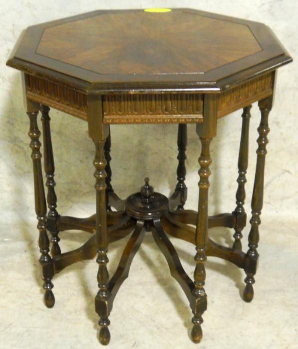 Octagonal inlaid parlor table