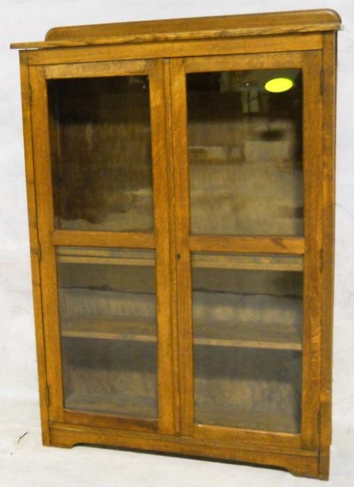 Double door oak bookcase