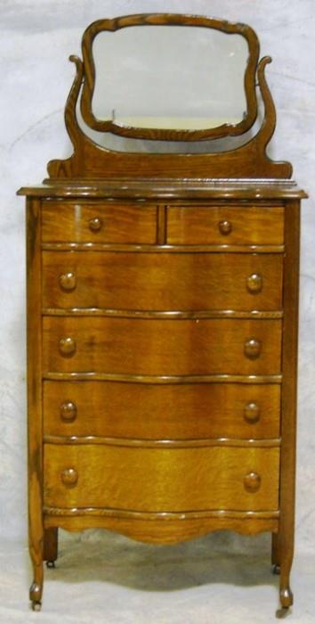 Serpentine tall chest with mirror