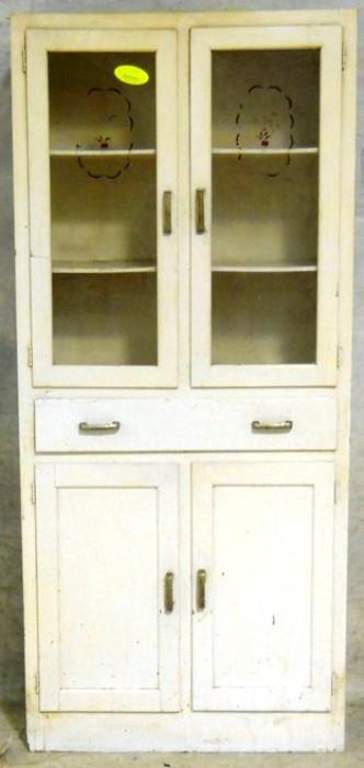 Vintage painted kitchen cabinet