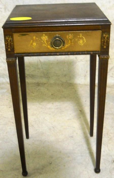 French decorated 1 drawer stand
