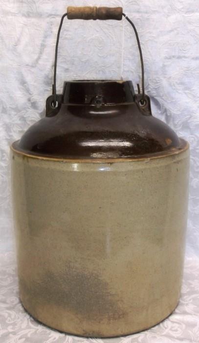 Large brown & white stoneware vessel