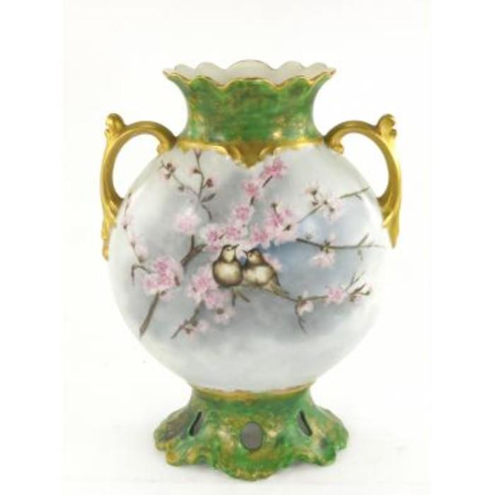 Exquisite Pouyat Limoges painted vase