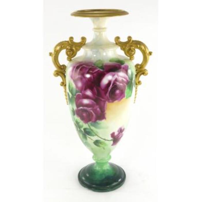 American Belleek portrait vase