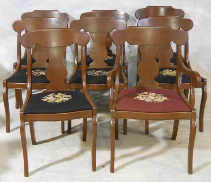 Nice set of needlepoint seat chairs