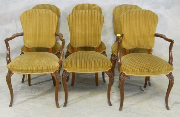 Set of 6 upholstered dining chairs
