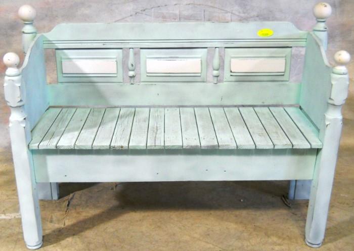 Painted porch bench