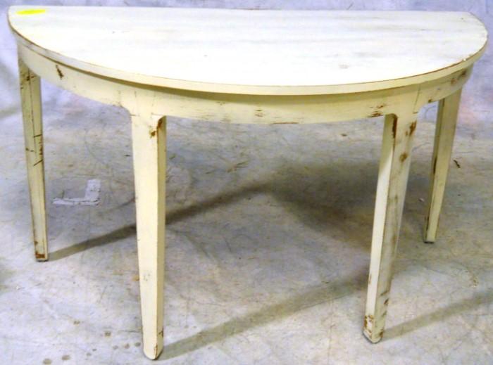 Painted half round table