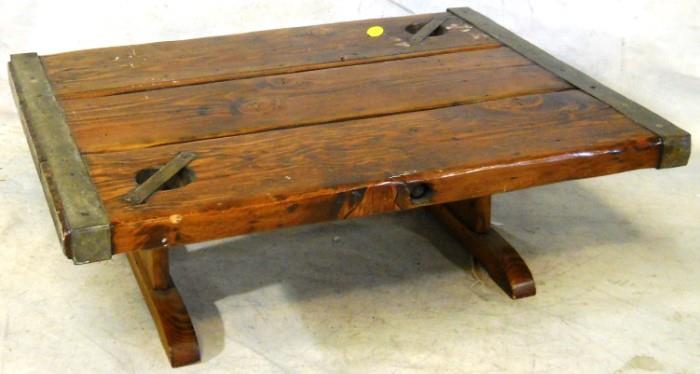 Plank board coffee table