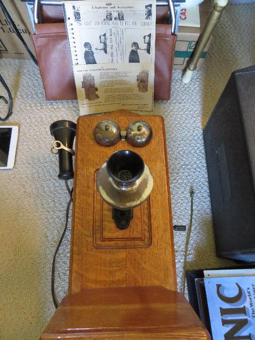 Stromberg Carlson Phone 1901 Wall Crank Cabinet Converted Rotary Dial, ONE OF THE BEST EXAMPLES WE HAVE SEEN!