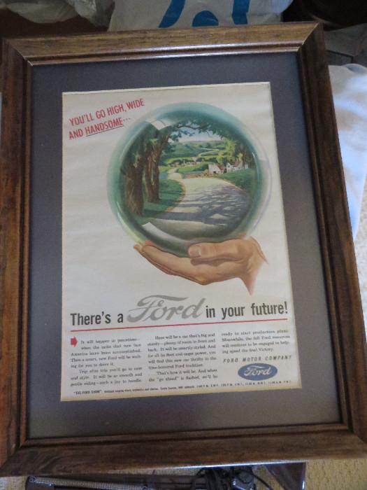 Ford ad framed