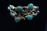 Outstanding 14K Gold Bracelet with Green Turquoise 