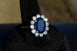 Outstanding Sapphire 3+ Carats with 2 carats of diamonds in 18K Gold