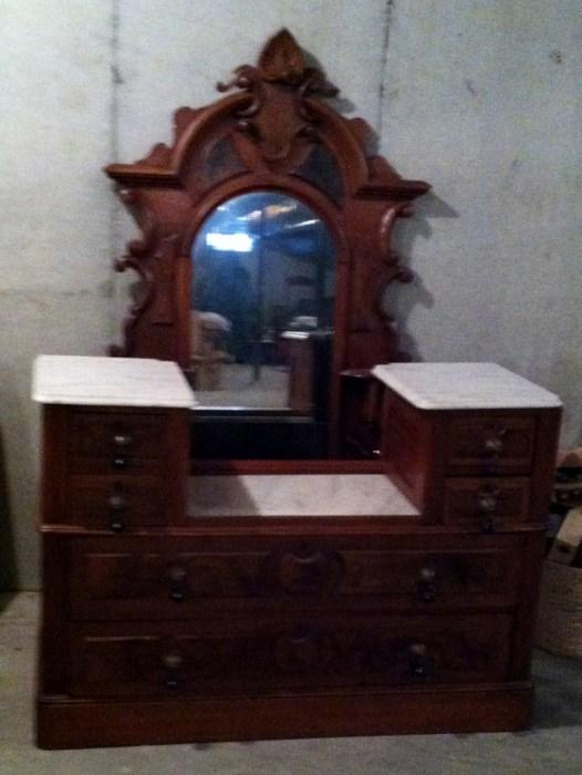 antique dresser with mirror