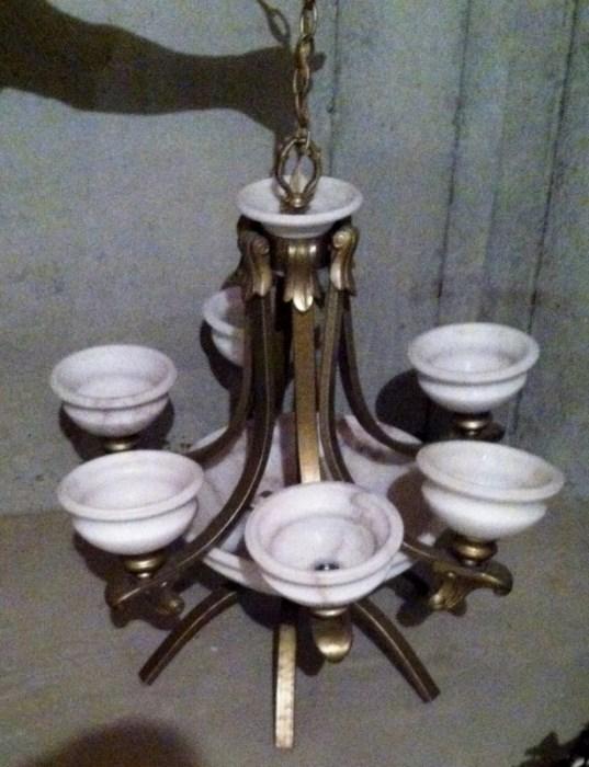 antique alabaster chandelier