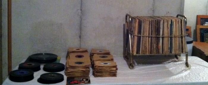 45s (great condition) and record albums (so-so)