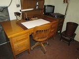 Great vintage oak desk and chair