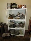 Lots of kitchen pots, pans, Pyrex and baking pans!