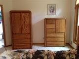 Oak Armoire and Oak Dresser