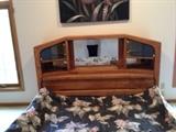 Oak Headboard and bed frame with 6 drawers below