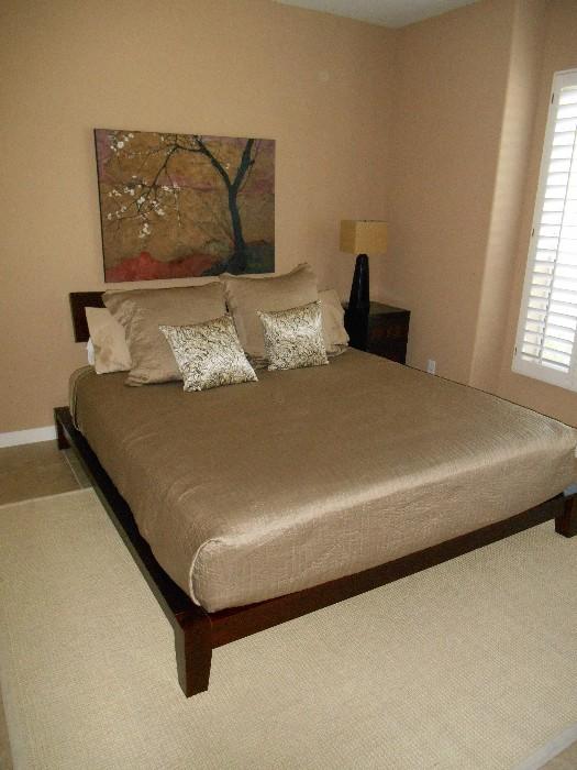 This Asian-Inspired bed is very low and very cool.  California King bed
