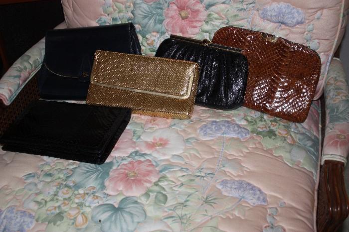 Judith Lieber, Ferragamo, etc clutchs handbags, purses
