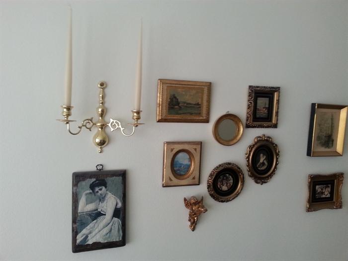 Here is a small sample of the frames, mirrors, cherubs, brass sconces, and wall sconces. Shop right off the walls for timeless home decor.