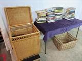 Books and Wicker Baskets