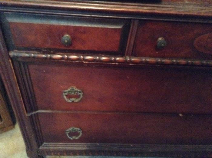 Mid century antique 3 drawer dresser