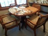 nice dining set w/4 chairs on rollers and a selection of jewelry