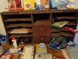 vintage wooden desk organizer