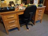 large oak desk