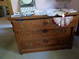 nice vintage walnut chest w/burl on front