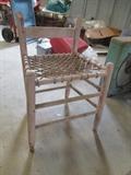 Old Primitive child's chair with rope seat