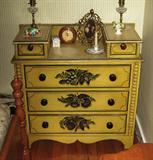Stenciled Dropwell Chest of Drawers