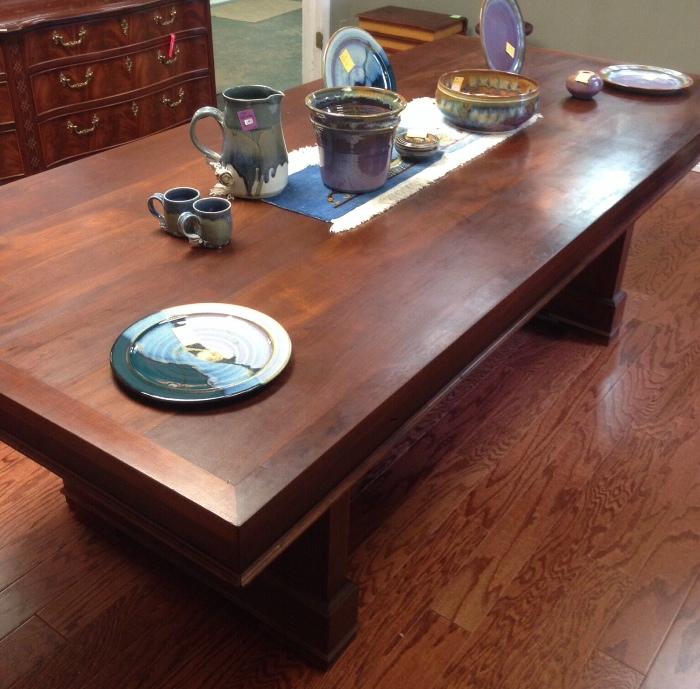 Mahogany vintage conference or dining table, 7'10" long! Now in Bargainville.