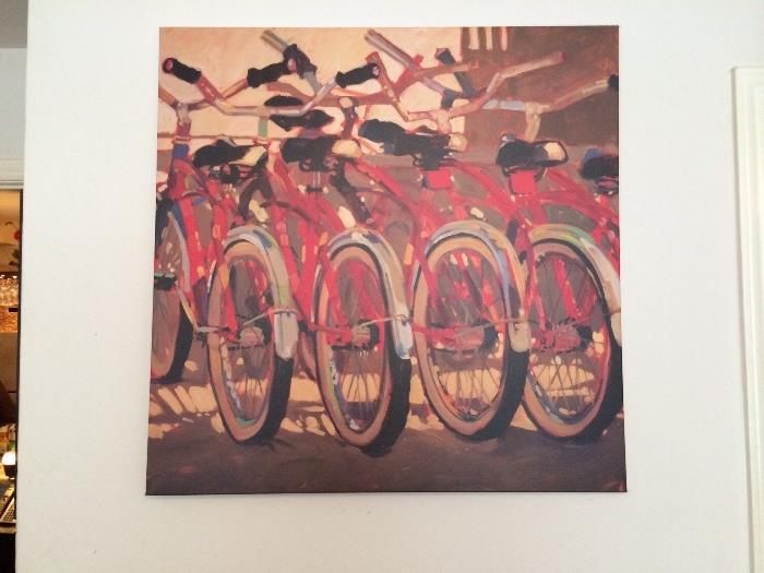 Bicycle print on canvas